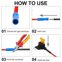 16 Pack 4 Types Fuse Tap, Upgraded 12V Car Add a Circuit Tap Kit Upgraded NEW***