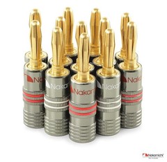 Nakamichi Banana Plug Speaker Connector 24K Gold-Plated Beryllium Red Copper 4mm