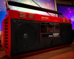 SHARP WQ-T231 RED 🌈RaRe🌈 Vintage Cassette Boombox