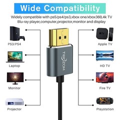Ultra Thin 1FT Flexible HDMI Cable 2-Pack – 4K@60Hz High-Speed Connection