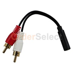 3 NEW 2x RCA Male,1x 3.5mm Stereo Female,Y-Cable 6-Inch Gold plated Connector