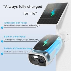 SolarCam 2K Wireless Outdoor Security Camera – Solar-Powered No Monthly Fees