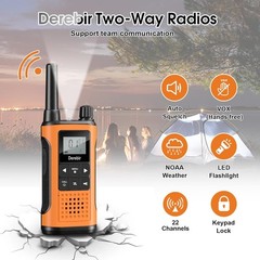Walkie Talkies Long Range Rechargeable 22 Channel Noise Reduction 2Pcs Adult Use