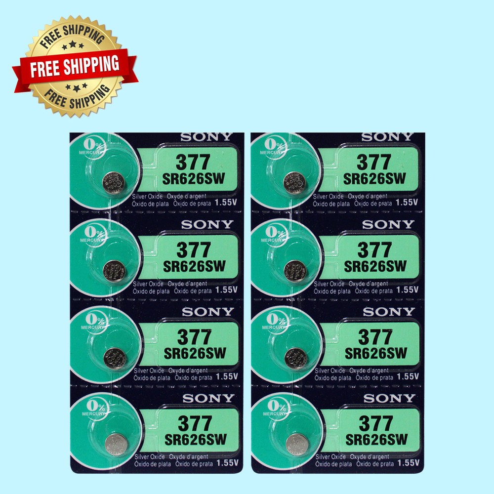 Sony 377 SR626SW Watch Battery (Exp 10/2030 ) 8Pc