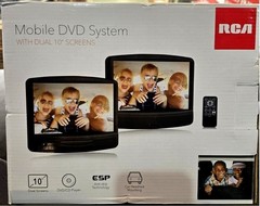 RCA 10 Inch Dual 2 Screens Mobile DVD System Remote Control Headrest Car Adapter