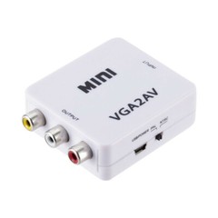 VGA to AV RCA Composite Converter Adapter Box with Audio PC to TV
