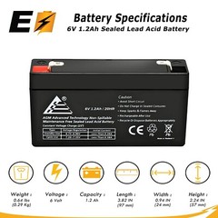 6V 1.2Ah REPLACEMENT BATTERY FOR LEOCH DJW6-1.2 F1 6V1.3AH 6V1.4AH 6V1.2AH LP6