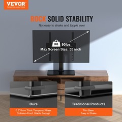 VEVOR TV Stand Mount Swivel Universal TV Stand for 32″-55″ TVs Adjustable Height