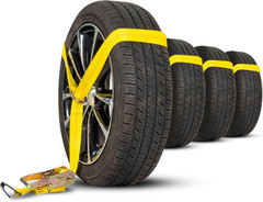 Heavy-Duty Lasso Tie Down Straps for Car Hauler – 4-Pack, 12,000 LBS Strength