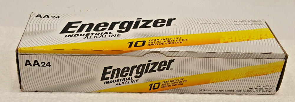 24 Energizer Industrial AA Alkaline Batteries (EN91, LR6)