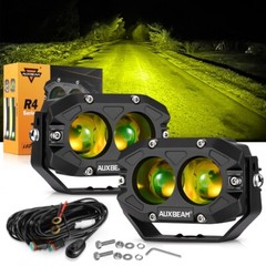 AUXBEAM 4″ LED Pods Light Bar Amber Yellow Fog Lamp Offroad Driving Truck ATV