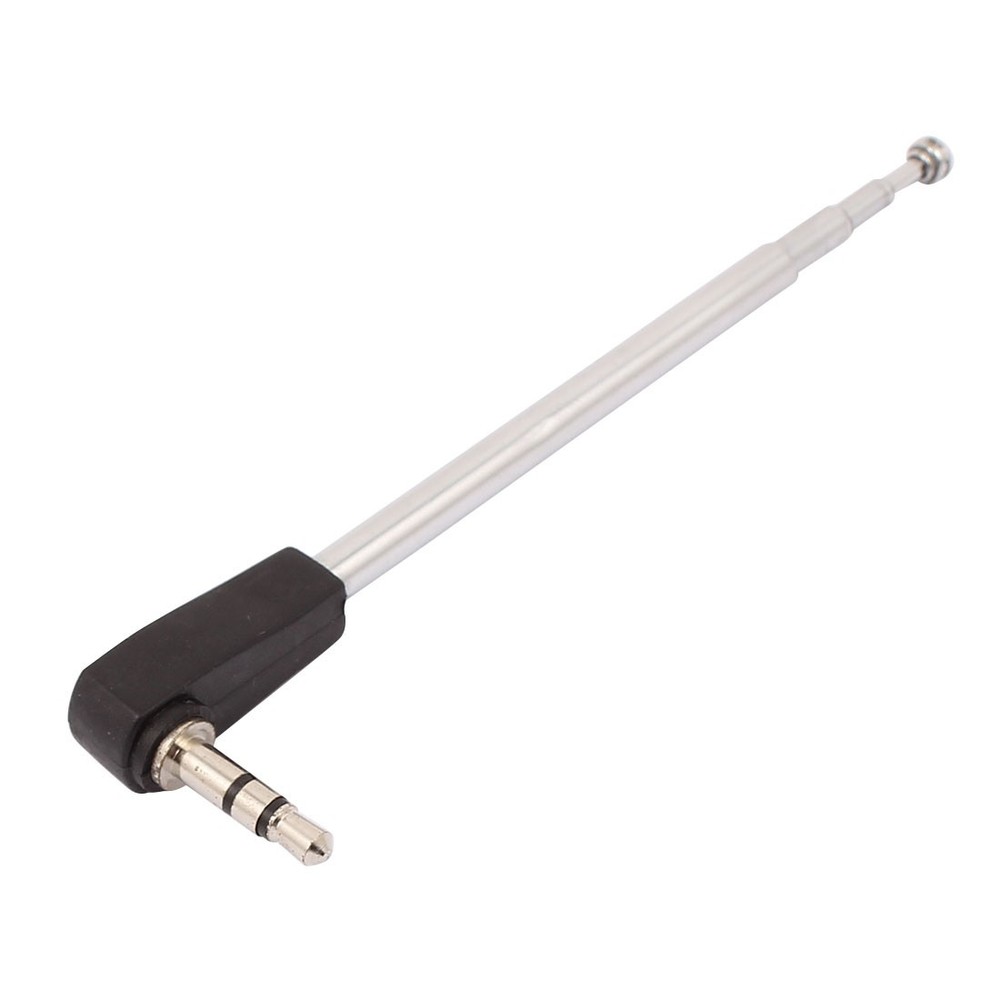24cm 4 Section Telescoping Stainless Steel AM FM Radio Antenna 3.5mm Plug