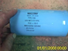 MALLORY POWER SUPPLY FILTER 1800 MFD 450 VOLTS SURGE 520 VDC TYPE 20-91656 CGS