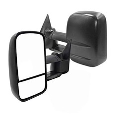 New Pair Towing Mirrors Manual Operated Textured Black Telescoping Trailer