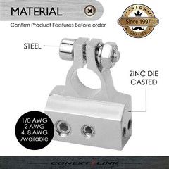2 Car Battery Terminal Clamp Post 1/0 2 4 8 GA AWG Gauge Positive Negative Port