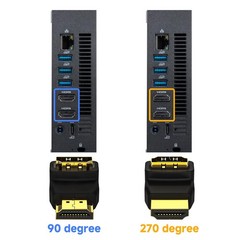 Black Gold HDMI 90 and 270 Degree Adapter Male to Female
