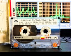 5-in-1 SONY Nostalgia Test/Calibration Cassette tape: L/R, Level, Speed, Azimuth