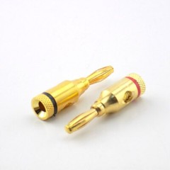Musical Audio Speaker Cable Wire Jack Connector 4mm Banana Plug Gold Plated