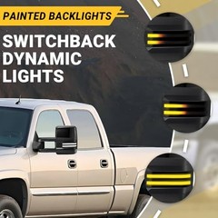Switchback Towing Mirrors Light—Painted Black—2003-2007 Chevy—Switched Black