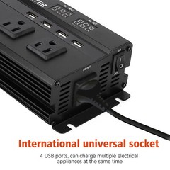 6000W LCD Car Power Inverter DC 12V To AC 110V Pure Sine Wave Solar Converter