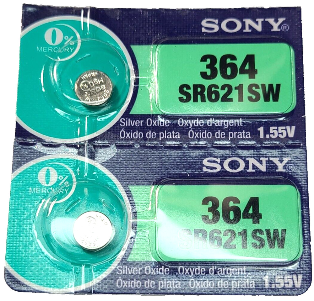 2 PACK Sony 364 SR621SW SILVER OXIDE LR621 (GOOD EXPIRE 10/32) FREE TRACKING