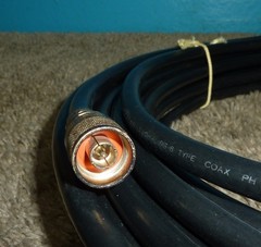 Belden 9913 RG-8 Coaxial Cable 50 Ohms N(m) / PL-259 50ft Very Good Condition