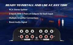 3 Way Cross Over Line Driver Split-3003 Audiopipe Audio Signal Splitter