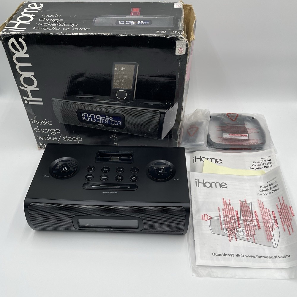 iHome for Zune ZN9 Docking Station AM/FM Alarm Clock Radio