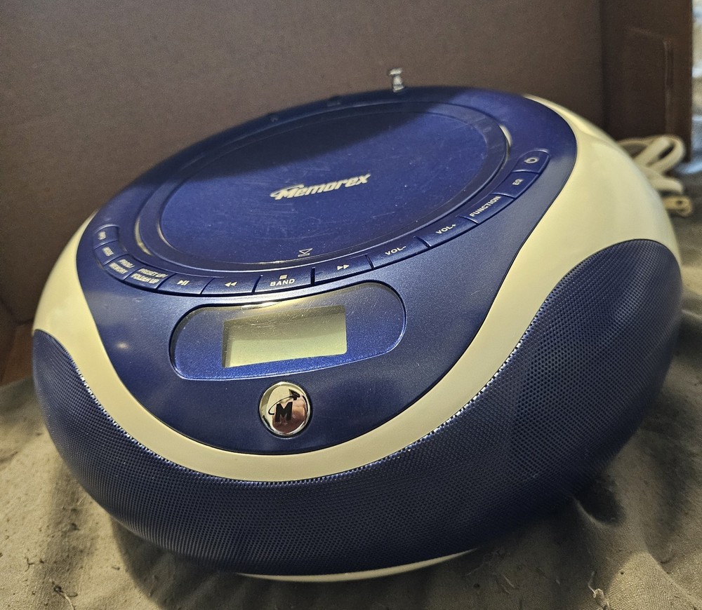 Memorex MP4067 CD/MP3 Player AM/FM Radio Boombox 2008 Rare Blue Tested Works