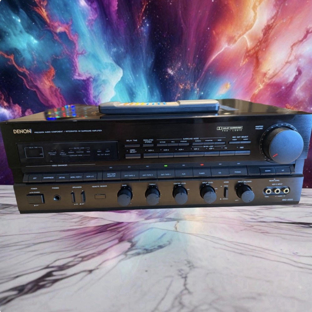 Denon AV Surround Amplifier AVC-2000 Made In Japan Serviced W/ Remote Bundle🎶🔥