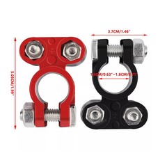 Universal 2 Car Battery Terminal Connector Top Post Positive Negative Heavy Duty
