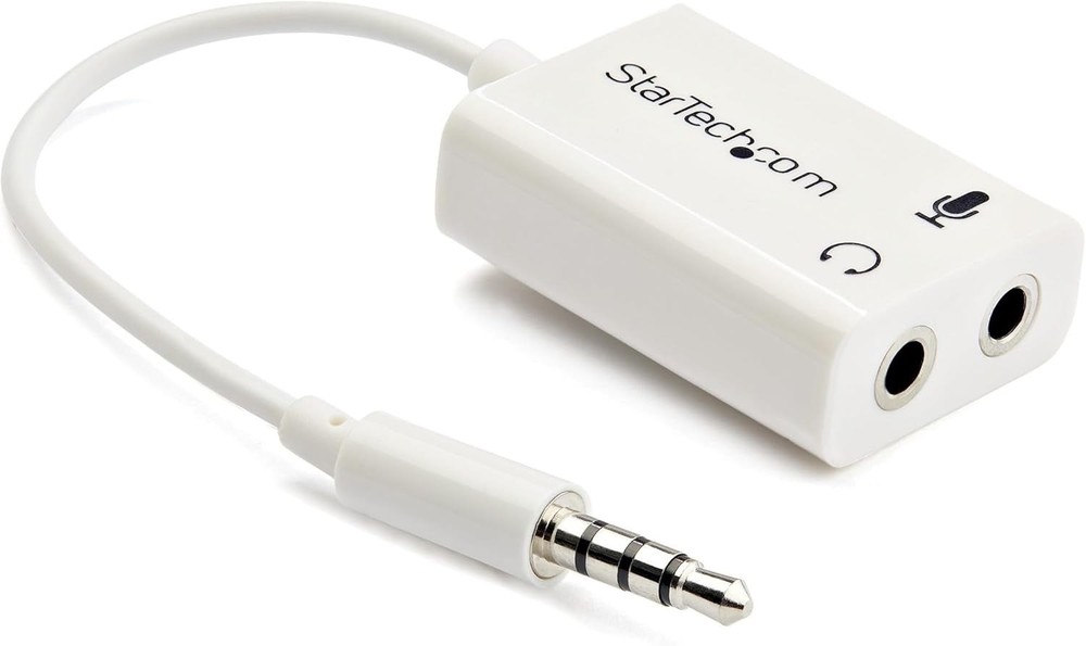 StarTech.com 4 Position Microphone and Headphone Splitter – 3.5 mm – White