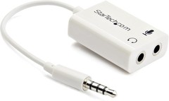 StarTech.com 4 Position Microphone and Headphone Splitter – 3.5 mm – White