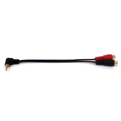 0.6FT 20cm 90 Degree Right-Angled 3.5mm (Mini) 1/8″ TRS Stereo Male to Dual F…