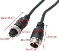 Advanced 15M 4Pin Extention Cable Waterproof for CCD Backup Camera Caravan Black