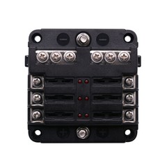 6 Way 12V 24V Auto Car Power Distribution Blade Fuse Holder Box Block Panel
