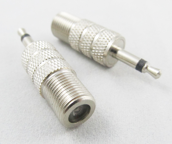 10pcs 3.5mm 1/8″ Mono Male Plug to F-Type F Female Jack Adapter Connector