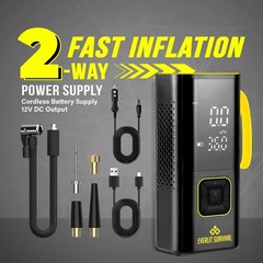 Tire Repair Kit with Air Compressor Universal Flat Tire Plugs Repair Punctures R