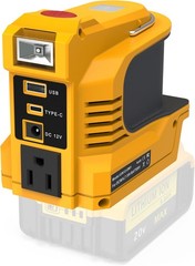 220W Power Inverter for DeWalt 20V Max Battery – USB-C PD 18W AC 110V with LED