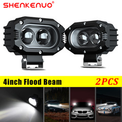 4inch 6000LM LED Work Pods Light Bar Spot Truck Offroad 4WD Driving Fog Lamp 2x