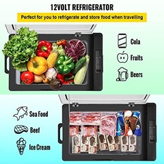 VEVOR C40 – 42 Quart Portable Fridge, Dual Voltage (12V/24V AC) Travel – Silver