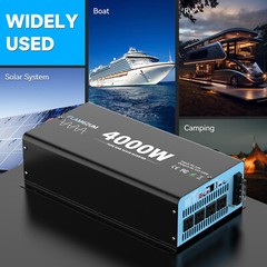 Pure Sine Wave Power Inverter 4000W 8000W 12V DC to 110 120V AC LCD Car Boat RV