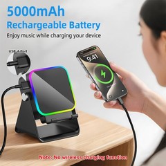 NEW Wireless Induction Speaker 5-in-1 Bluetooth Speaker With Phone Stand Holder