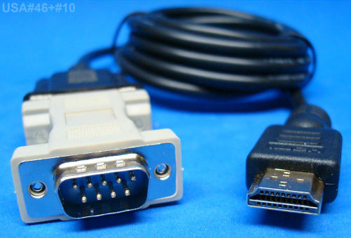 us seller NEW HDMI TO DB9 SERIAL VGA RS232 9-PIN ADAPTER CABLE LEAD. Getwiredusa