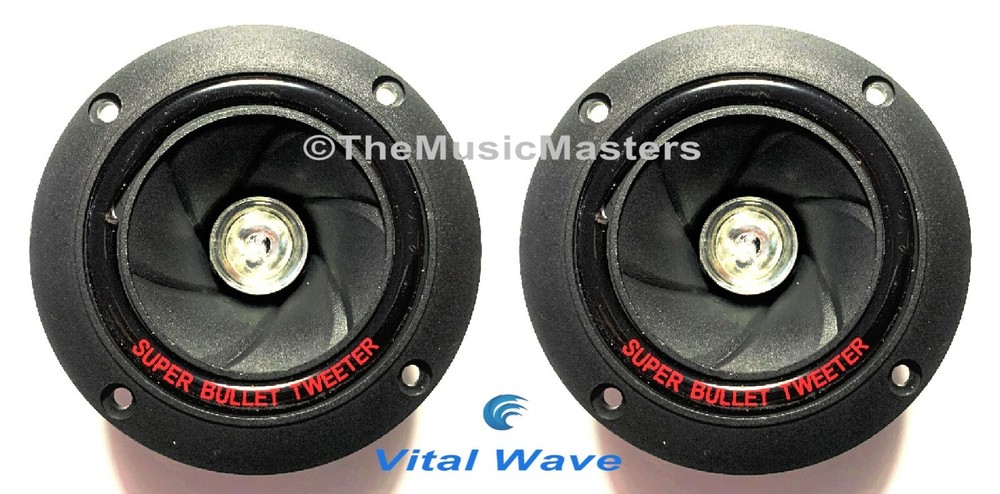 Pair 4″ inch Super Bullet Horn TWEETER Speakers with LED Car Audio Home Stereo
