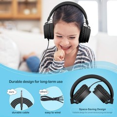 Headphones, Lightweight Stereo Wired Headphones，Adjustable Headband Children’…