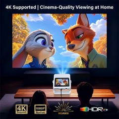 Native 1080P Mini Movie Projector with 1,000+ Apps$