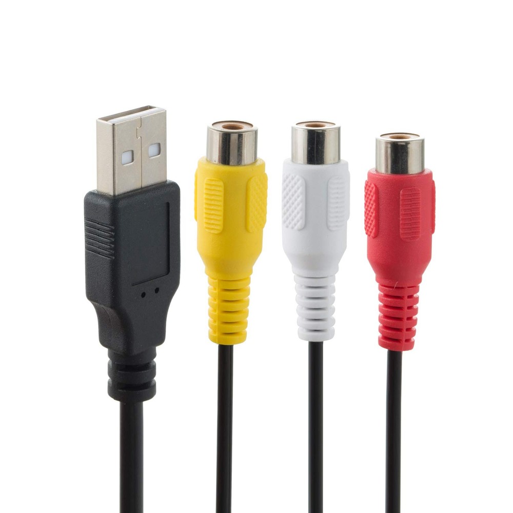 USB to RCA Cable 5FT, USB 2.0 a Female to 3 RCA Female Cord AV Composite Cable