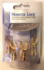 Monster Lock Angled Spades Speaker Cable Size XL z2 bi-wire biwire Z Extra Large
