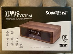 SoundBeast Stereo Shelf System CD Player, Bluetooth, FM Radio, USB Playback, Aux